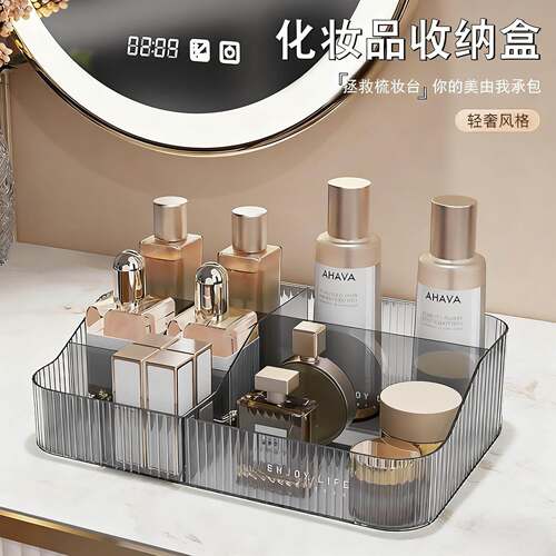Transparent Cosmetic Storage Box: A large capacity, luxuriou