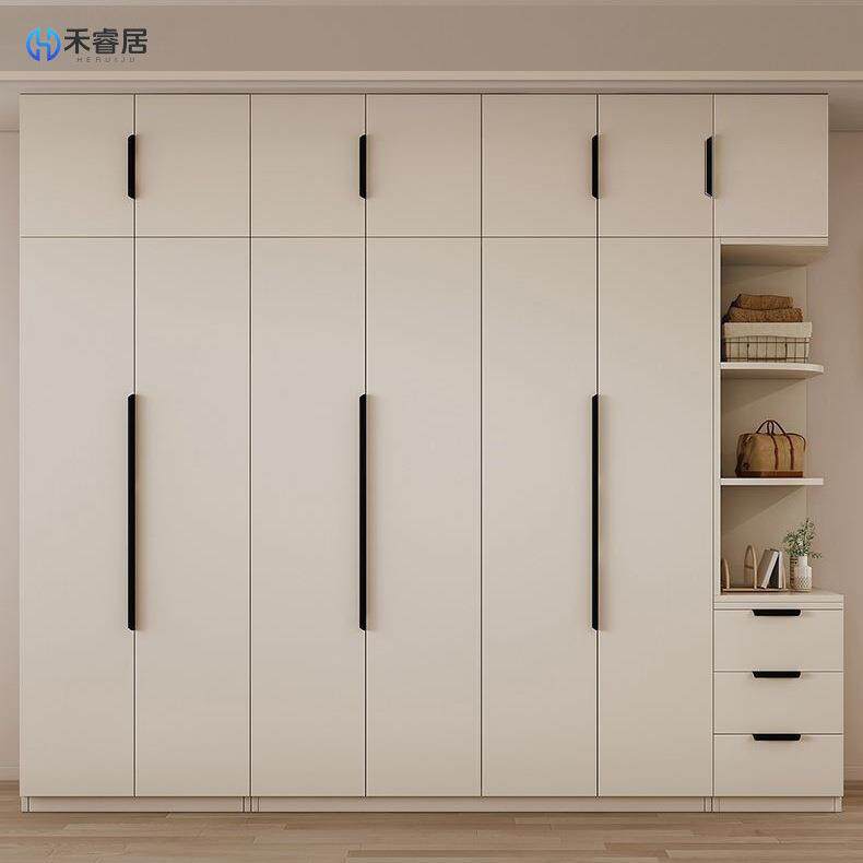 实木加深衣柜卧室壁柜现代小户型对开门衣橱出租屋用多门储物衣柜