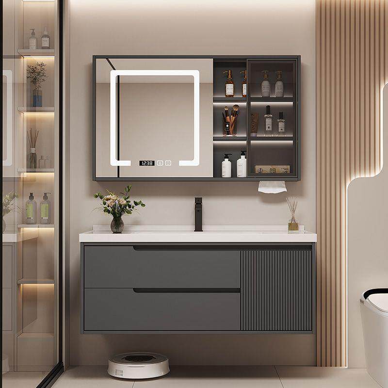 新款吊柜壁柜卫生间洗漱台陶瓷一体盆现代落地式地柜浴室柜防潮