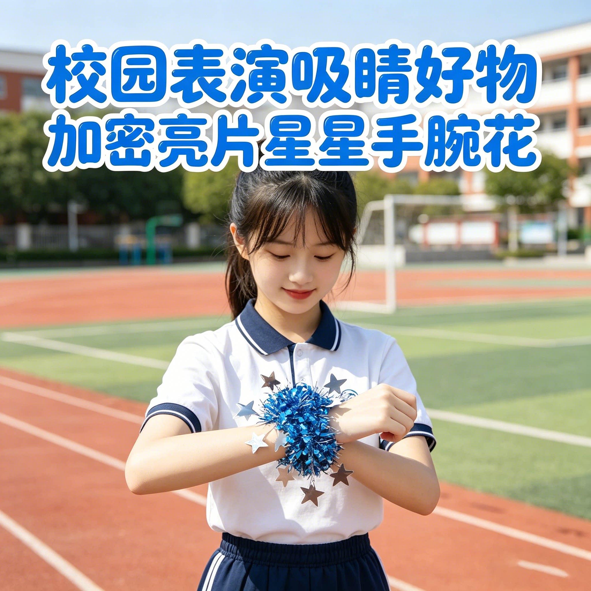 儿童演出手腕花六一舞台跳舞表演道具手花运动会亮片舞蹈手环10个