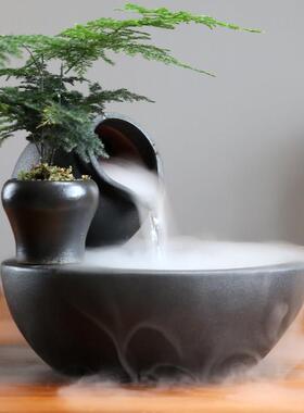 办公室桌面时来运转流水摆件循环水球创意客厅鱼缸风水轮喷泉装饰