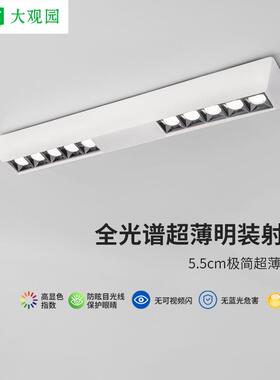 明装射灯防眩智能led长条线性无主灯吊顶客厅卧室照明格栅灯 429L