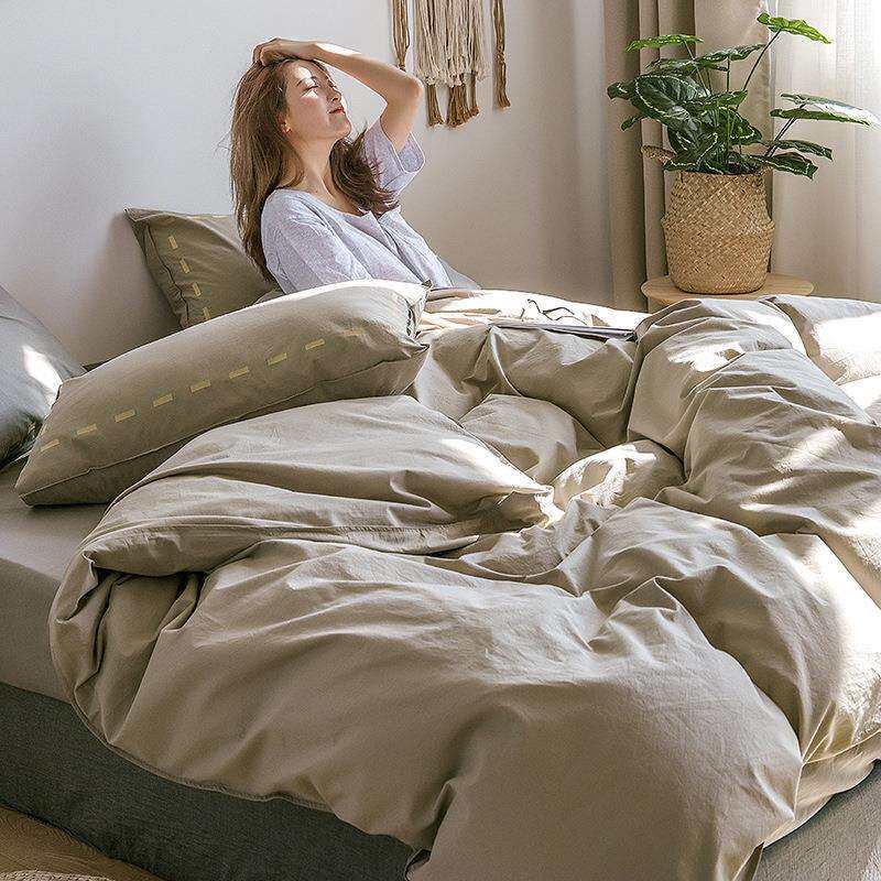 四件套水洗棉床上用品被套床单被罩双人网红北欧套件简约