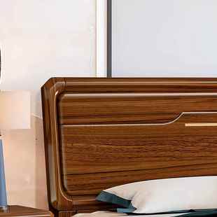 中新乌木实木床轻奢高档1.8米主卧床金双人床新1.5米大单B01 人床