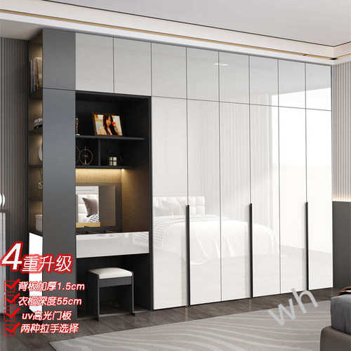 雯P1烤漆极简意式高亮光衣柜新款轻奢家用卧室四五六组装现代简约