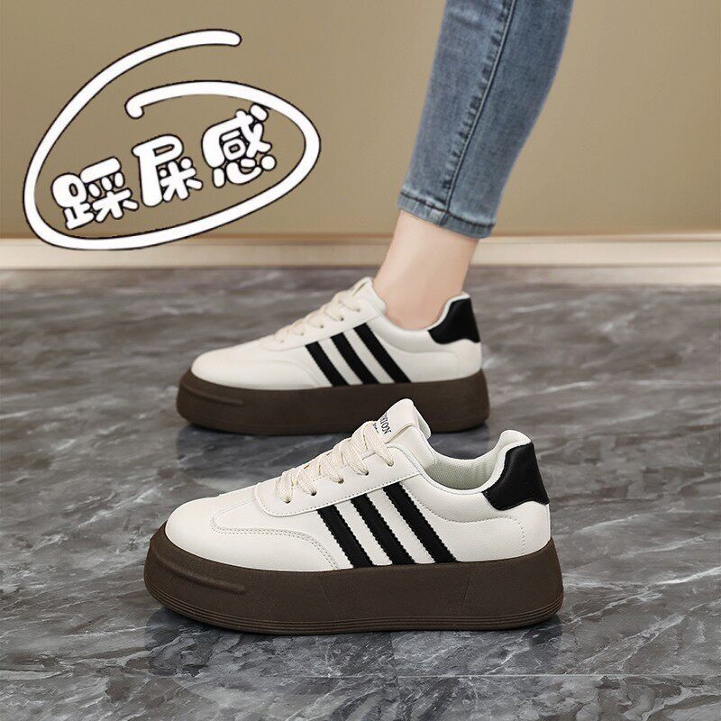 MAROLIO 今年巨流行~ 德训鞋女2025新款真皮百搭板鞋厚底小白鞋潮