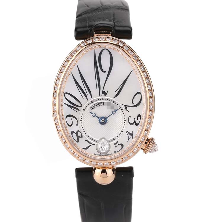 [9.8新]宝玑那不勒斯王后18K玫瑰金原钻贝母面自动机械女表8918BR