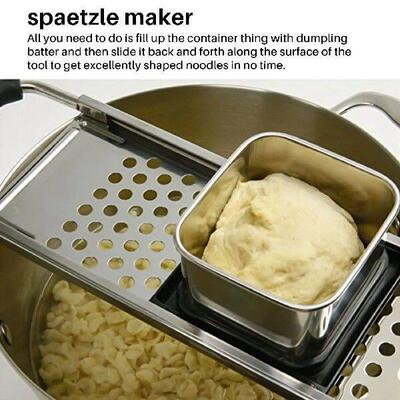 Stainless Steel Spaetzle Maker with Comfort Rubber Grip