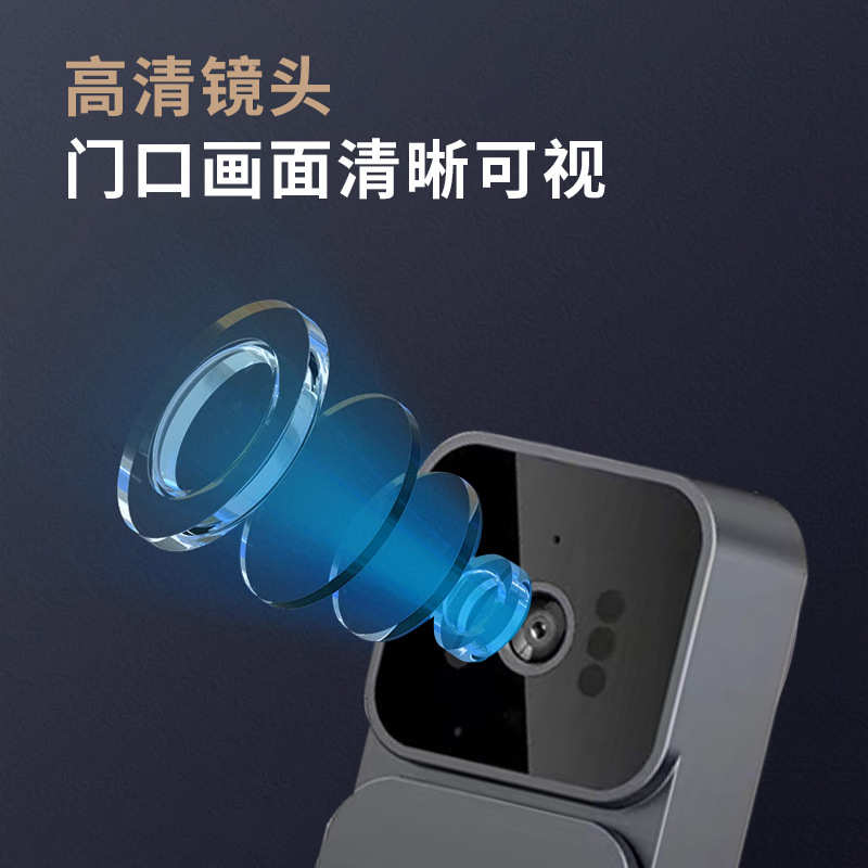 源头工厂新品外贸4.3寸屏不需网络无线可视对讲门铃简单安装