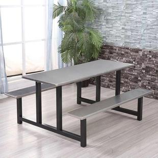 学校学员工食堂餐桌椅工厂小吃人店282快店不锈钢连体餐桌4生人餐