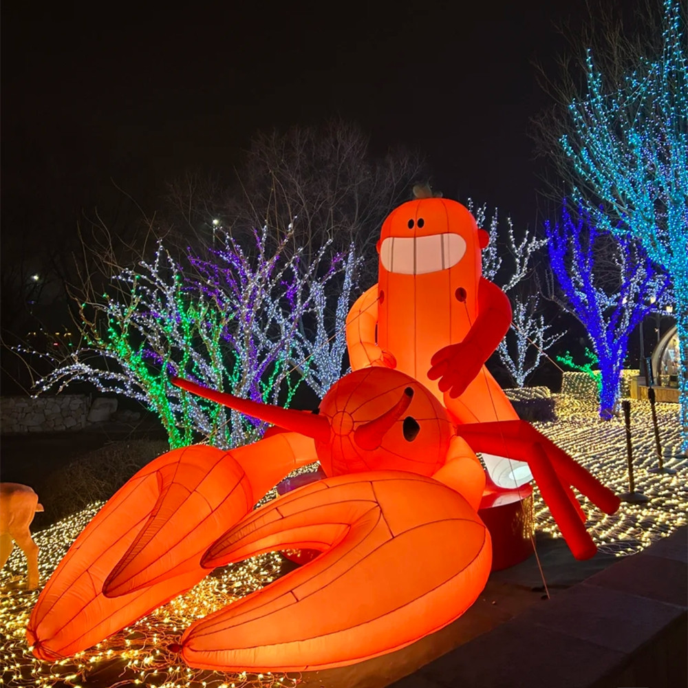 充气龙虾气模广告小龙虾模型潜江龙虾节卡通夜宵海鲜发光龙虾