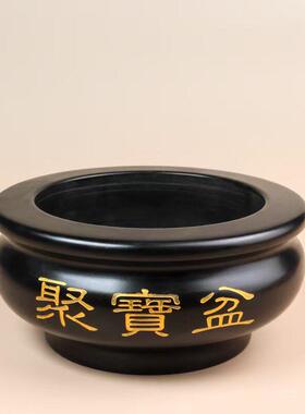 天然黑曜石聚宝盆黑墨玉聚宝盆风水招财摆件客厅玄关财位装饰摆件