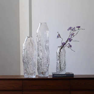 枝条侘吊钟风醉批发落器冰寂花瓶纹大号 地大玻璃摆件马木花水培