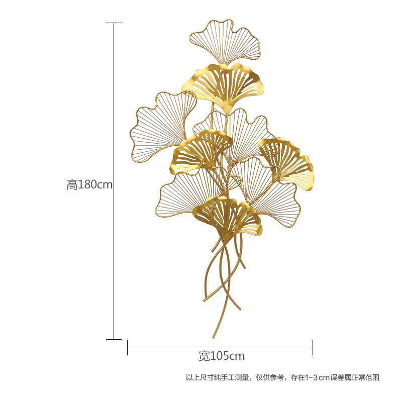 客厅墙上装饰品铁艺银杏叶挂饰卧室沙发背景墙饰挂件玄关立体壁饰