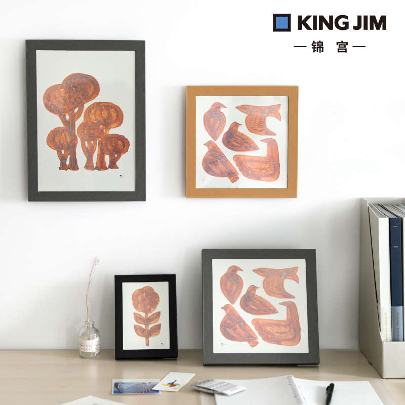 日本kingjim锦宫画框多功能装裱挂墙立体画框文具用品相片收纳盒