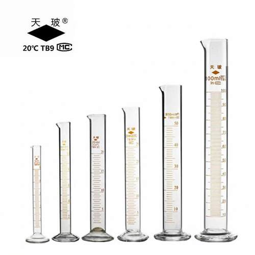 天玻量筒A级玻璃量筒天波10ml25ml50ml100ml250ml500ml1000ml过检