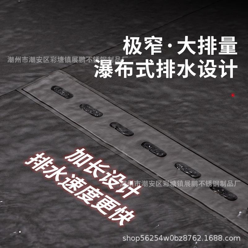 浴房极线性地漏窄304极窄地漏不锈钢加厚长形防臭地漏淋酒店方浴