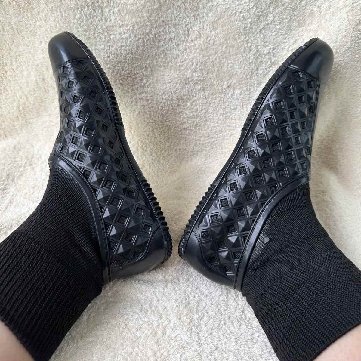 水田加密种稻泥鞋紧口防护橡胶农田沙滩透气浅滩防虫短袜、短鞋