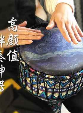 非洲8鼓儿童幼儿园人学者寸初10寸民谣丽江手鼓专业打击成HZI乐器