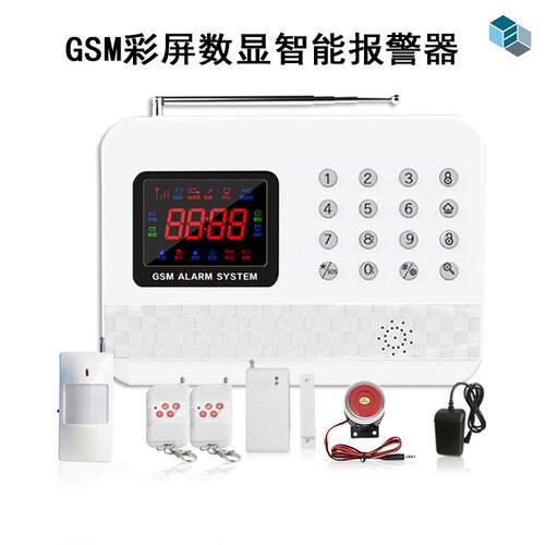 GSM电话智能彩屏数显无线报警器TCP/IP联网主机防盗报警系统