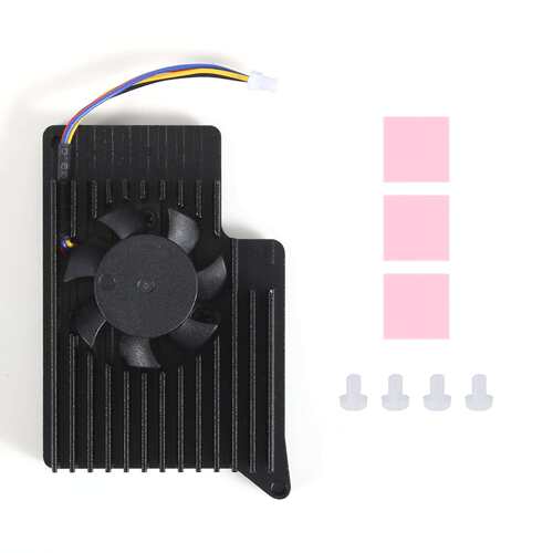 树莓派Raspberry Pi 5代专用散热器风扇 散热片主动散热 带导热贴