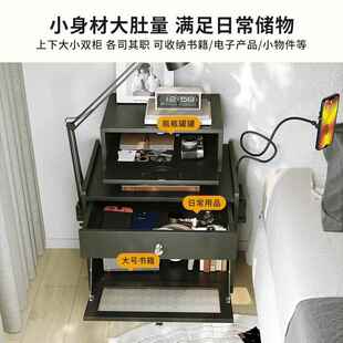 卧室创意床头柜儿童小床型可0001爱边储物柜机器人置架代现沙发物