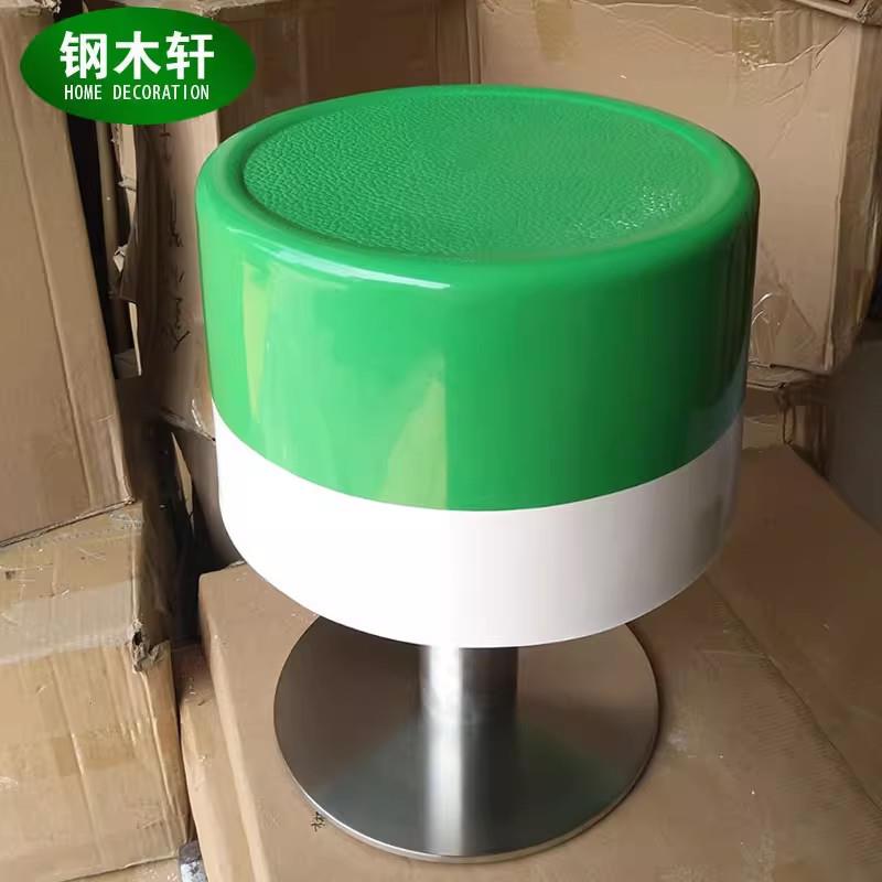 玻璃钢蘑菇凳冬瓜凳餐厅圆凳活动脚带脚踏高吧凳固定脚不锈钢圆凳