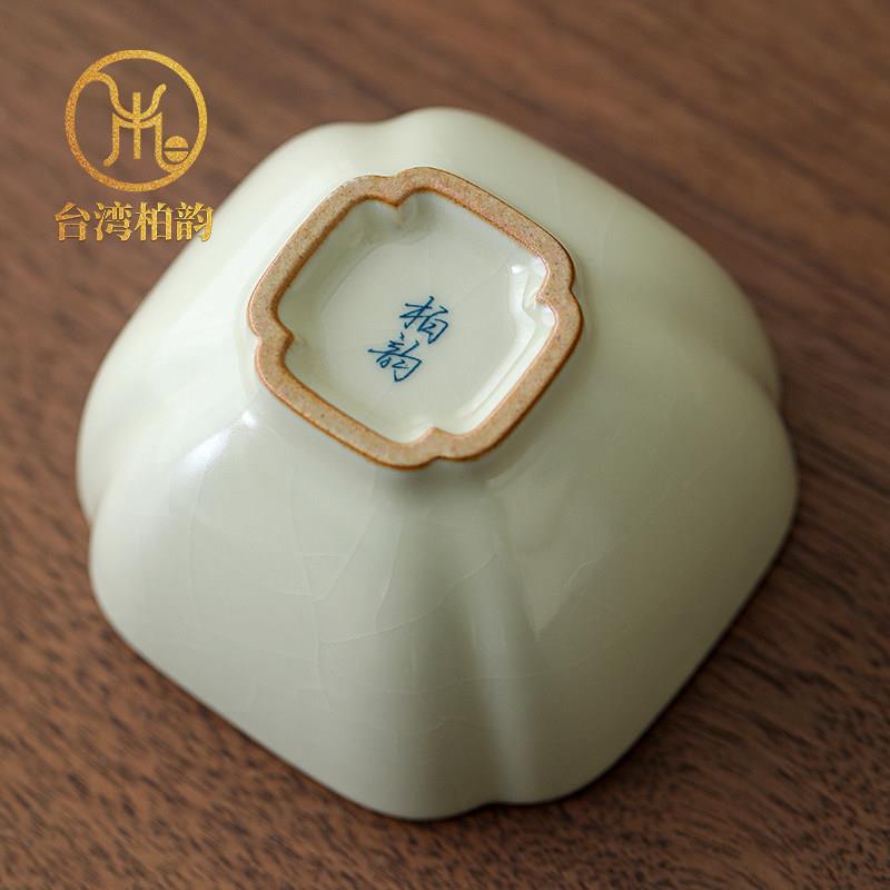柏韵汝窑柏韵清心功茶个杯单杯士聚财主人杯汝瓷夫开片女高档人专