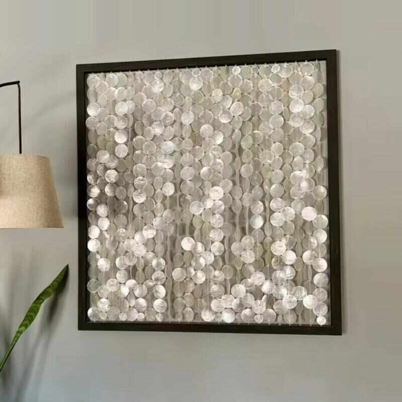 北欧贝壳装饰画diy手工材料包贝母片镜贝壳风铃画框相框配件ins图片