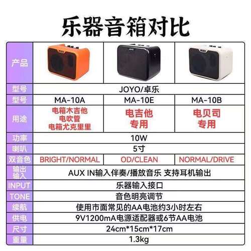 JOYO卓乐MA10电吉他音箱民谣贝斯户外演出便携小音响