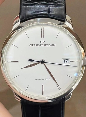 公价17.7万】98新GP芝柏18K白金49525-53-131-BK6A男士手表38mm