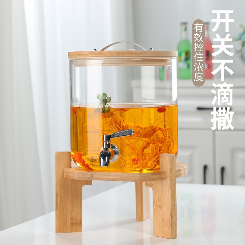 高硼硅玻璃加厚大容量直身泡酒桶密封酵素桶耐高温家用泡酒器酒缸