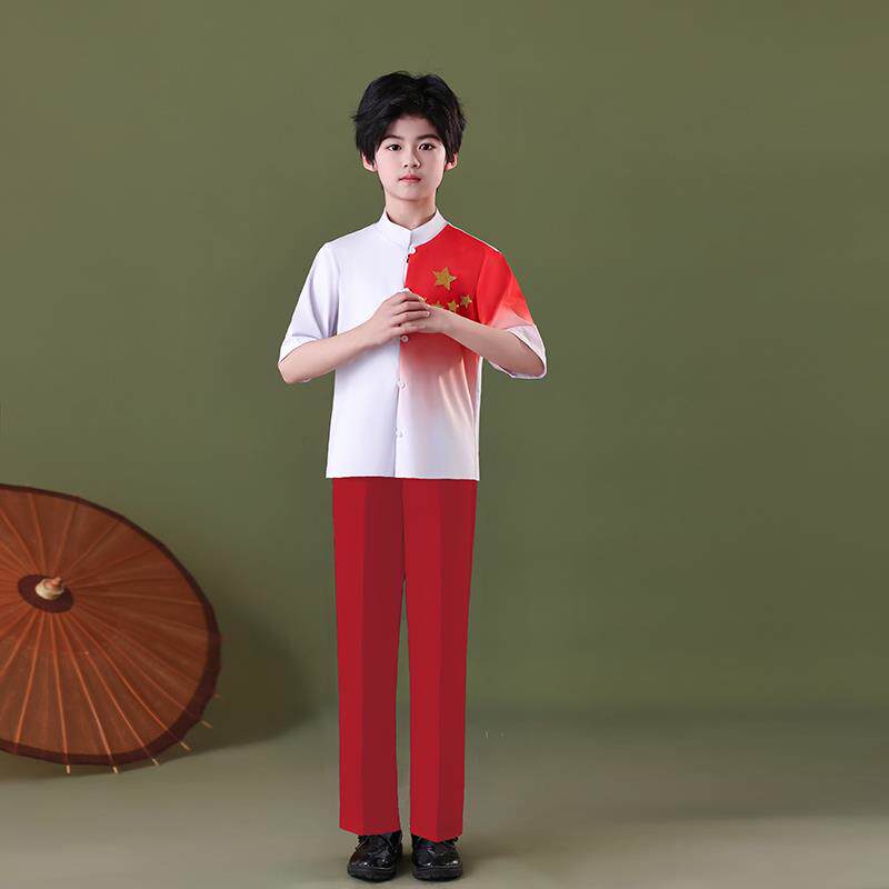 正品儿童大唱演出服诗朗诵比赛唱祖国红色合演歌演出服中小学生讲