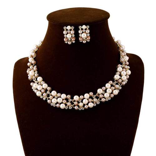 pearl necklaces set earrings jewelry women 珍珠潮女项炼饰品
