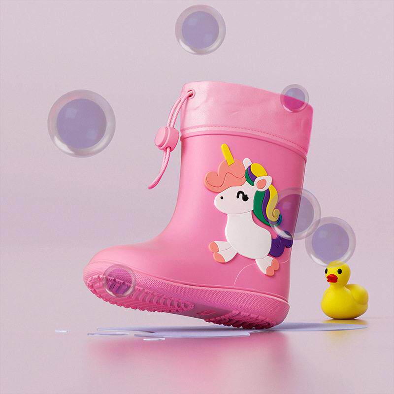 Kids Girl Boy Rain Boots Waterproof Toddler Rainboots Childr