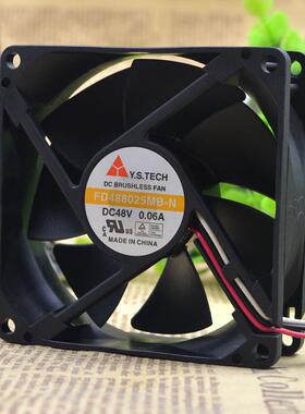 Y.STECH FD488025MB-N 48V 0.06A 8025 8CM 三线 双滚珠散热风扇