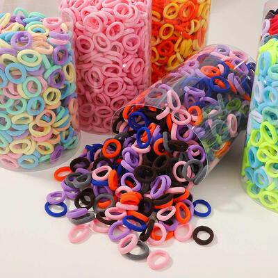 50PCS Colorful Basic Nylon Ealstic Hair Ties for Girls Ponyt