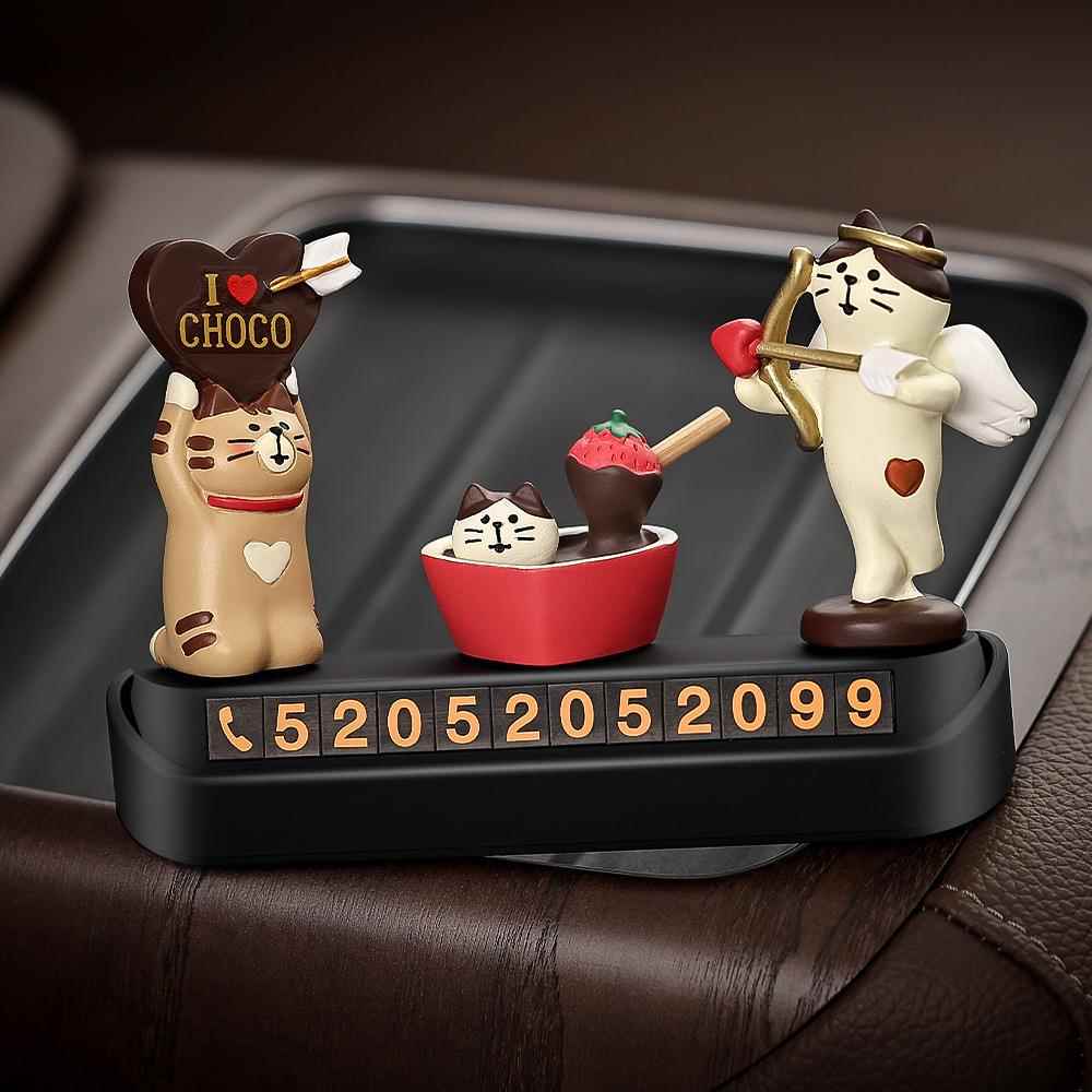 神猫车临499时停车电号汽码牌装饰摆件话移车卡创意挪车牌车载爱