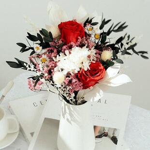 端午节礼物云南玫瑰永生花篮色真干 干燥花束轻奢装饰摆饰高级客