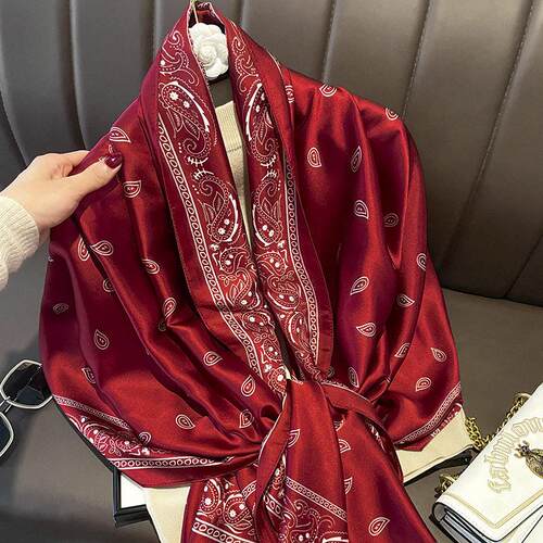 Sik Scarf Women luxury Handkerchief Brand Hijabs Bandana丝巾