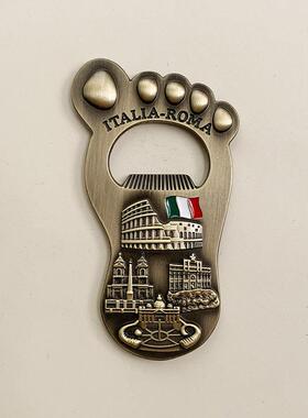 金属意大利脚丫子开瓶器冰箱贴许愿池磁性贴竞技场旅游纪念品礼物