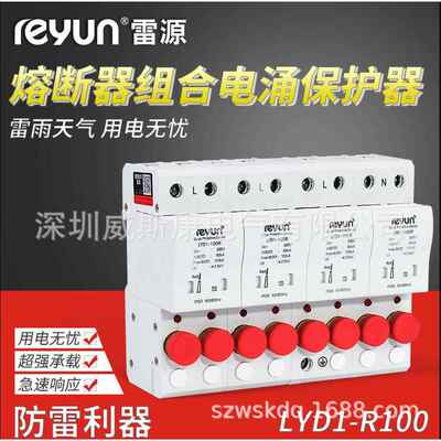 雷源LYD1-R20/R40/R60/R80熔断器组合电涌保护器熔断一体避雷器