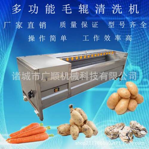 海产品去沙毛刷清洗机人参天麻清洗机土豆芋头去皮U型毛辊清洗机
