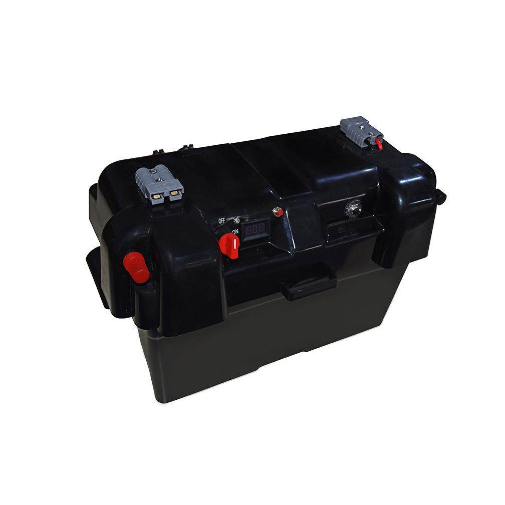 多功能汽车游艇电瓶箱蓄电池安装箱固定保护取电箱USB充电电压表