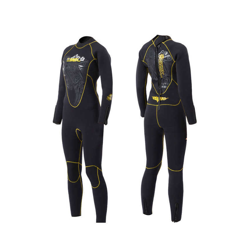 潜水衣女5mm加厚赛雷克斯SLINX潜水服女湿衣裤口加拉链内里加绒