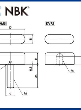 NBK KVMS条形不锈钢旋钮 条形外螺纹不锈钢 机械零配件紧固件厂家