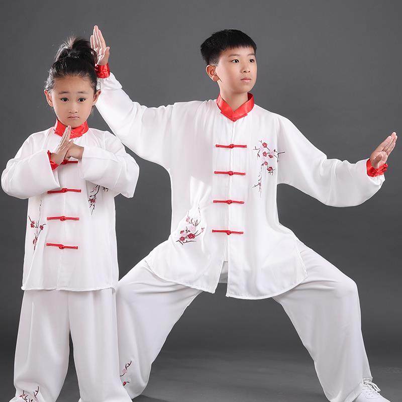 正品新款秋儿春童极服棉加丝太男女刺绣成人练服学生少儿武术表演