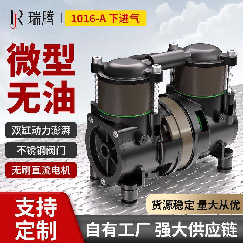 瑞腾便携式压缩机双缸上气微型空压机制氧机美容仪无油活塞真空泵
