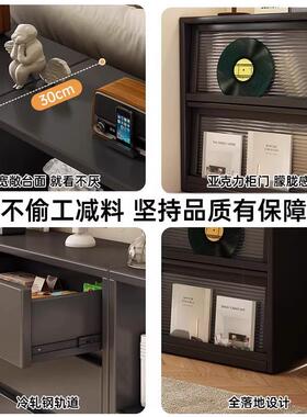 书柜储物一体实木矮法式复古书靠墙55521客柜厅落地格子柜置物架