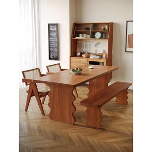 北欧实木餐桌日式 原木桌子工作台 客厅长桌白蜡木客厅饭桌简约时尚